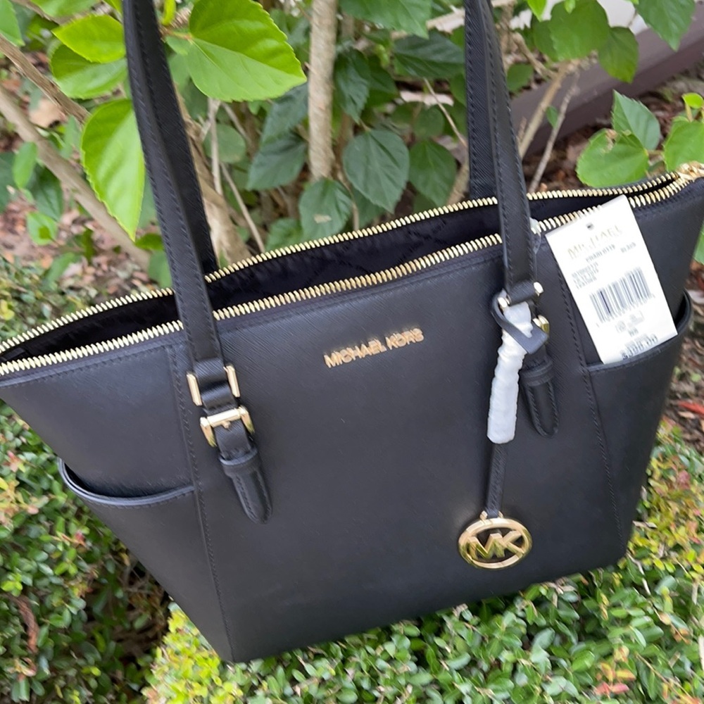 Michael Kors Large Charlotte Top Zip Leather Tote - Picture 2 of 16